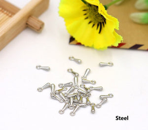 50pcs - 7x2mm, pendant, tiny, waterdrop, drop, end beads, component, jewelry, DIY