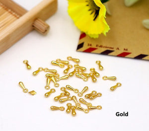 50pcs - 7x2mm, pendant, tiny, waterdrop, drop, end beads, component, jewelry, DIY