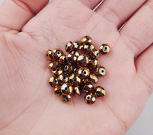 Load image into Gallery viewer, 20pcs - 10mm, bead, hematite, red copper, faceted, round, spacer bead, necklace, earring, bracelet, finding, jewelry making, DIY, craft