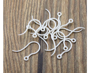 20pcs - 12x15mm, plastic, white, black, ear hook, finding, earrings, component, jewelry, DIY,