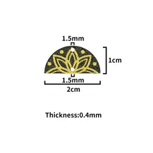 Load image into Gallery viewer, 20pcs - gold, black, flowers, connector, charm, copper, stardust, flat, half round, triangle, component, jewelry, DIY,