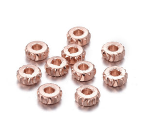 20pcs - 5x2mm, brass, tiny, fancy cut, bead, spacer, pendant, earring, component, charm, jewelry