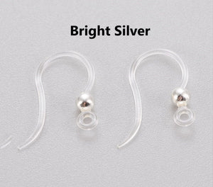 40pcs - 15x8mm,plastic, ear hook, stainless steel ball, gold steel, silver, rose gold, finding, earwires, earrings, component, jewelry, DIY,