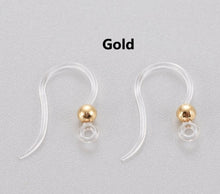 Load image into Gallery viewer, 40pcs - 15x8mm,plastic, ear hook, stainless steel ball, gold steel, silver, rose gold, finding, earwires, earrings, component, jewelry, DIY,