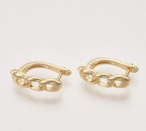 4pcs - 19x5.5mm, Brass Earrings, platinum plated, 18K gold plated, curb chain, closed loop, findings, jewelry making