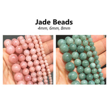 Load image into Gallery viewer, 40pcs - 4,6,8mm, pink jade, Burmese jade, bead, natural, stone, jewelry making, earring, bracelet, necklace, craft, finding, component, diy