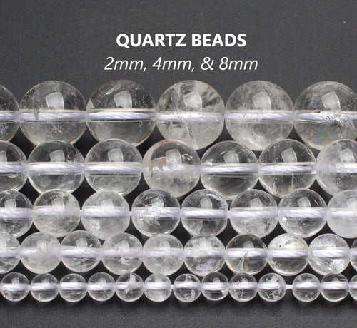 40pcs - 2,4,8mm, quartz bead, finding, stone, dangle, pendant, earring, component, charm, jewelry, DIY,