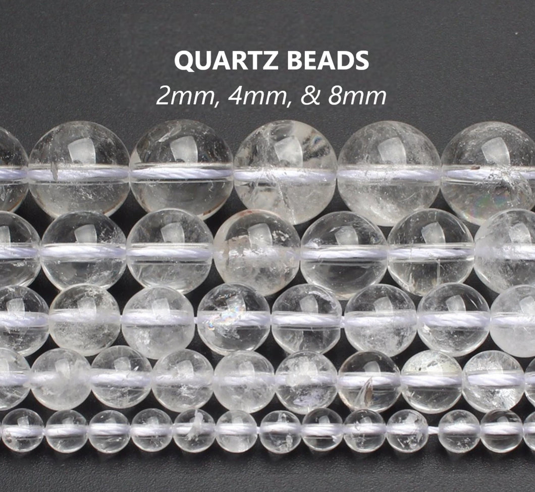 40pcs - 2,4,8mm, quartz bead, finding, stone, dangle, pendant, earring, component, charm, jewelry, DIY,