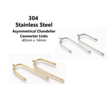 Load image into Gallery viewer, 10pcs - 40x14mm, Stainless Steel, asymmetrical, connector, link, gold, steel, craft, jewelry making, finding, chandelier