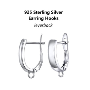 4pcs - 18x11mm, .800 Sterling Silver, ear hook, leverback, earwire, earrings, component, jewelry, DIY,