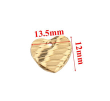 Load image into Gallery viewer, 10pcs - 13,5mm, Stainless Steel, heart, charm, pendant, wavy, embossed, gold, steel, craft, jewelry making, finding, diy