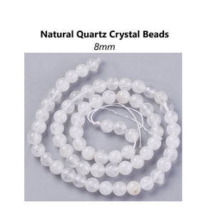 40pcs - 8mm, natural quartz crystal, beads, round, natural stone, gemstone, component, jewelry, DIY,