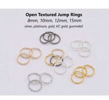 Load image into Gallery viewer, 20pcs - 8,10,12,15mm, jump ring, twisted, open, connector, sparkly, dangle, earring, component, charm, jewelry, DIY