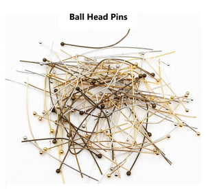 100pcs - 45mm, copper jewelry pins, flat head, ball head, eye head, connector, component, jewelry, DIY