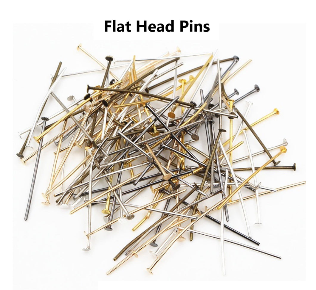 100pcs - 45mm, copper jewelry pins, flat head, ball head, eye head, connector, component, jewelry, DIY