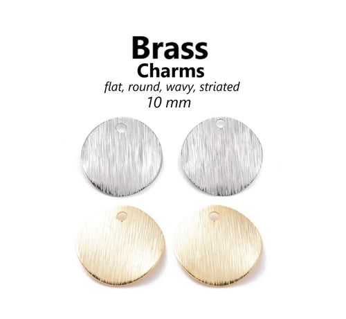 20pcs - 12mm, brass, charm, disc, pendant, round, wavy, flat, irregular, 24K gold, Sterling Silver, craft, jewelry making, finding, diy