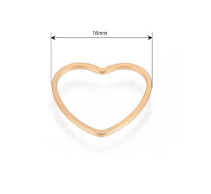20pcs - 12mm, 16mm, 304 Stainless Steel, heart, charm, pendant, gold, steel, craft, jewelry making, finding, diy, heart