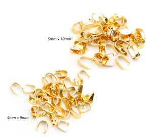 20pcs - 4x9, 5x10mm, 304 Stainless Steel, pinch bails, clasp, clip, pendant, finding, dangle, earring, component, charm, jewelry, DIY