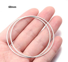 Load image into Gallery viewer, 10pcs - 50,55,60mm, stainless steel, linking ring, closed, steel, large, connector, component, jewelry, DIY,