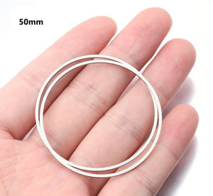 10pcs - 50,55,60mm, stainless steel, linking ring, closed, steel, large, connector, component, jewelry, DIY,