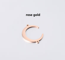 Load image into Gallery viewer, 2pcs - 30x25mm, stainless steel, connector, moon, steel, gold, rose gold, dangle, pendant, earring, component, charm, jewelry, DIY