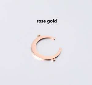 2pcs - 30x25mm, stainless steel, connector, moon, steel, gold, rose gold, dangle, pendant, earring, component, charm, jewelry, DIY