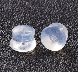 50pcs - 5mm, silicone ear nut, earring back, stoppers, studs, jewelry, making, earring, findings, craft, diy