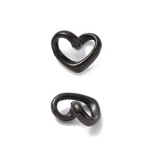 Load image into Gallery viewer, 2pcs - 13x16mm, Stainless Steel, twisted heart, distorted, charm, pendant, gold, steel, black, craft, jewelry making, finding, diy