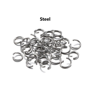 100pcs -  6,8,10mm, Aluminum Jump Rings, open, jewelry making, connectors