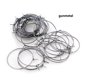 20pcs - 12-40mm, 316L surgical stainless steel, earring wires, hoop wire, posts, earring base, connector, component, jewelry, DIY