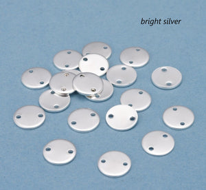 20pcs - 10mm, 304 stainless steel, connector, link, stamping tag, charm, round, blanks, flat, jewelry, necklace, earrings