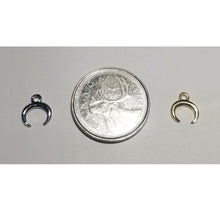 Load image into Gallery viewer, 10pcs - 9x8mm, alloy, crescent moon, steel, gold, charm, pendant, earring, component, jewelry