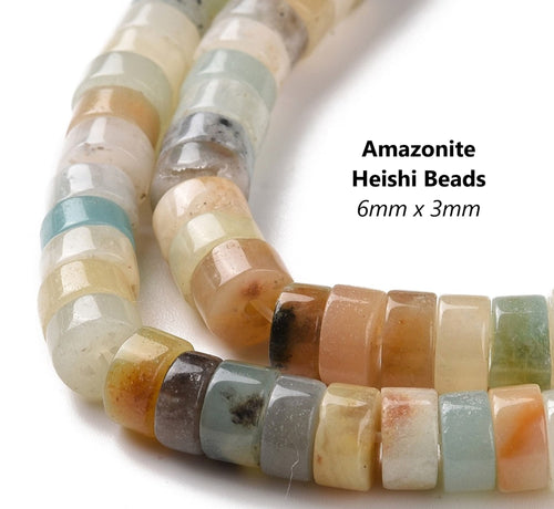 40pcs - 6x3mm, amazonite, heishi beads, stone, natural, earring, necklace, finding, jewelry making, DIY, craft