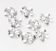 Load image into Gallery viewer, 50pcs - 15x2.5mm, 316 stainless steel, flower bead caps, surgical stainless steel, earring, necklace, finding, jewelry making, DIY, craft