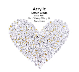 360pcs - 7x4mm, acrylic letter beads, alphabet, charm, bracelet, name, craft, jewelry making, finding, diy
