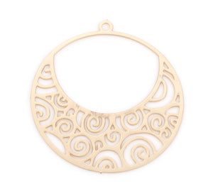 10pcs - 27x25mm, iron alloy, filigree, laser cut, thin, pendant, charm, earring, necklace, jewelry making, craft, hollow, diy