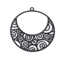 Load image into Gallery viewer, 10pcs - 27x25mm, iron alloy, filigree, laser cut, thin, pendant, charm, earring, necklace, jewelry making, craft, hollow, diy