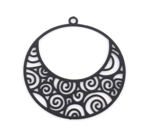 10pcs - 27x25mm, iron alloy, filigree, laser cut, thin, pendant, charm, earring, necklace, jewelry making, craft, hollow, diy