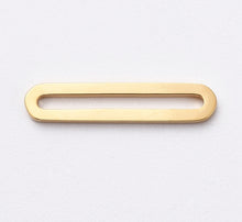 Load image into Gallery viewer, 10pcs - 3x13mm, 304 stainless steel, rounded rectangle, linking ring, hollow, earring, jewelry making, connector, pendant, charm, diy