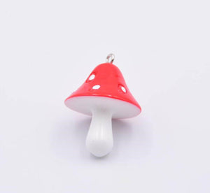 5pcs - 34x24mm, large, mushroom, pendant, charm, acrylic, earring, necklace, finding, jewelry making, DIY, craft