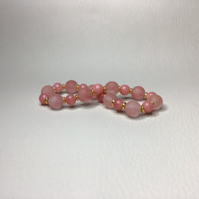 Load image into Gallery viewer, Bracelets | Natural Stone | Watermelon Red Chalcedony | Beaded Bracelet | matte beads | gold | handmade | Stretch Bracelets