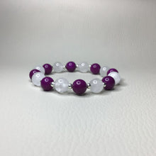 Load image into Gallery viewer, Bracelets | Natural Stone | Purple Sugilite | Clear Quartz Beaded Bracelet | purple | sterling silver spacers | handmade | Beaded Bracelets