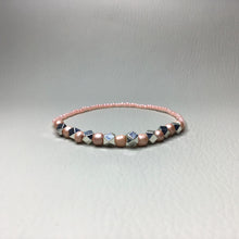 Load image into Gallery viewer, Bracelets | Metal | Rose Gold, Bright Silver and Blush Beaded Bracelet | Brass | Seed Bead | Handmade | Beaded Bracelets