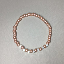 Load image into Gallery viewer, Bracelets | Metal | Rose Gold and Bright Silver Beaded Bracelet | Brass | Seed Bead | Blush | Handmade | Beaded Bracelets