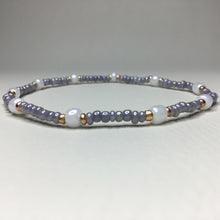 Load image into Gallery viewer, Bracelets | By Color | Gray, White &amp; Rose Gold Beaded Bracelet | pink | gray | grey | rose gold | white | Handmade | Beaded Bracelets