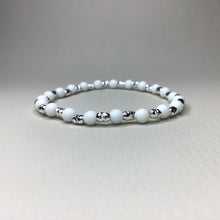 Load image into Gallery viewer, Bracelets | Natural Stone | Matte White Howlite and Sterling Silver Beaded Bracelet | Handmade | Beaded Bracelets