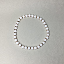Load image into Gallery viewer, Bracelets | Natural Stone | Matte White Howlite | Rose Gold | Beaded Bracelet | Handmade | Stretch Bracelets