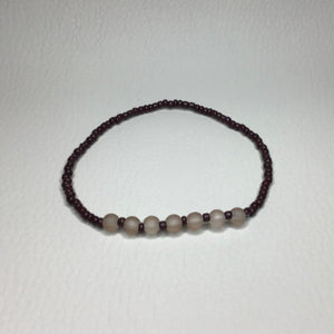 Bracelets | By Color | Brown Glass and Acrylic Beaded Bracelet | Handmade | Beaded Bracelets