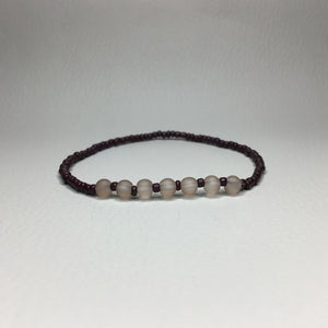 Bracelets | By Color | Brown Glass and Acrylic Beaded Bracelet | Handmade | Beaded Bracelets