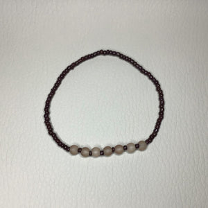 Bracelets | By Color | Brown Glass and Acrylic Beaded Bracelet | Handmade | Beaded Bracelets